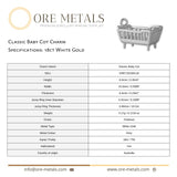 18ct White Gold - Classic Baby Cot Charm