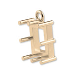 9ct Yellow Gold - Rectangle Prong Setting
