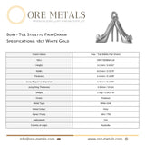 18ct White Gold - Bow Toe Stiletto Pair Charm