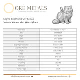 18ct White Gold - Exotic Shorthair Cat Charm