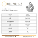 18ct White Gold - Pirate Ship Charm