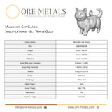 18ct White Gold - Munchkin Cat Charm