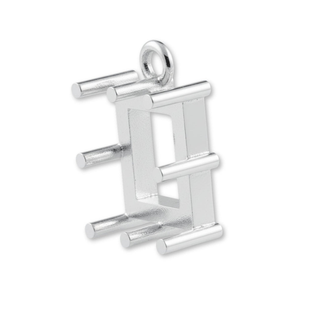 925 Sterling Silver - Rectangle Prong Setting