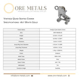 18ct White Gold - Vintage Quad-Skates Charm