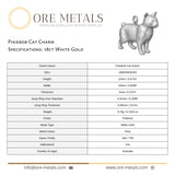 18ct White Gold - Pixiebob Cat Charm