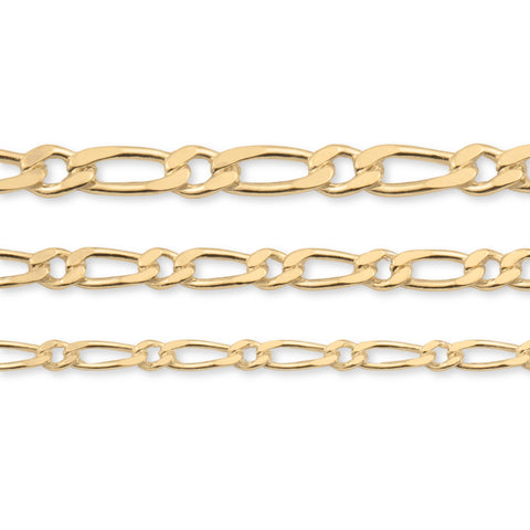 9ct Yellow Gold - Figaro 1:1 - Chain Roll