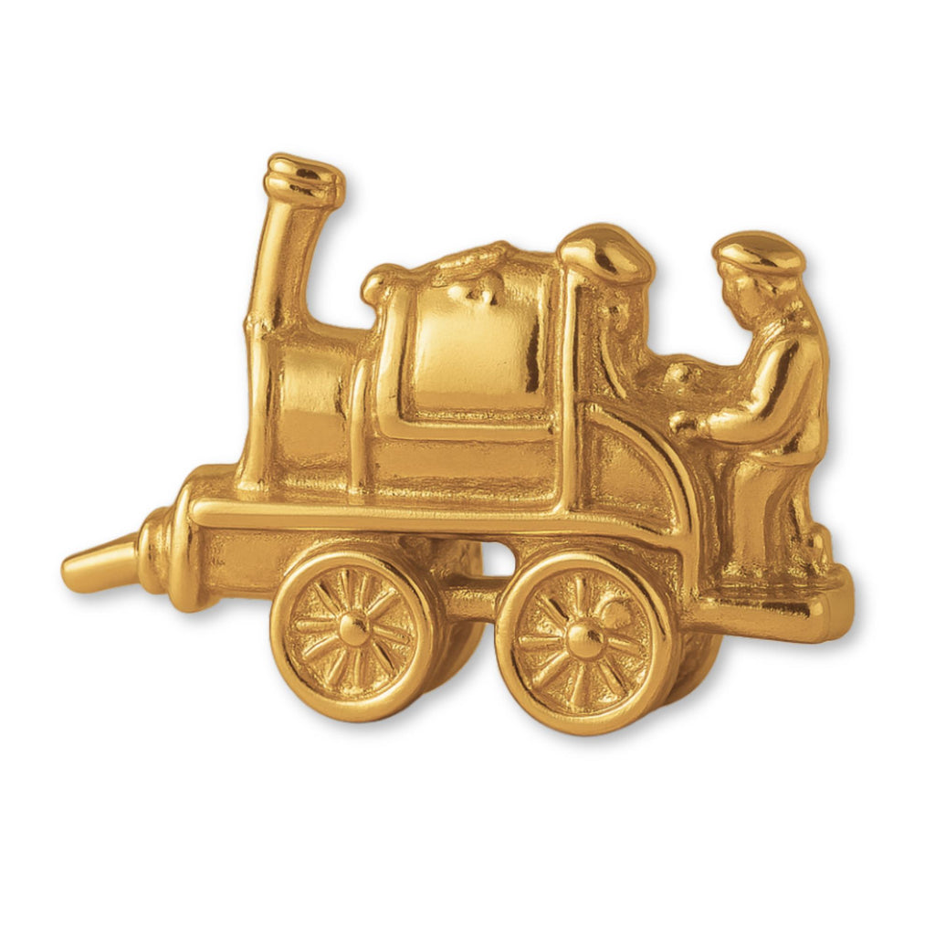18ct Yellow Gold - Locomotive Train Driver Charm