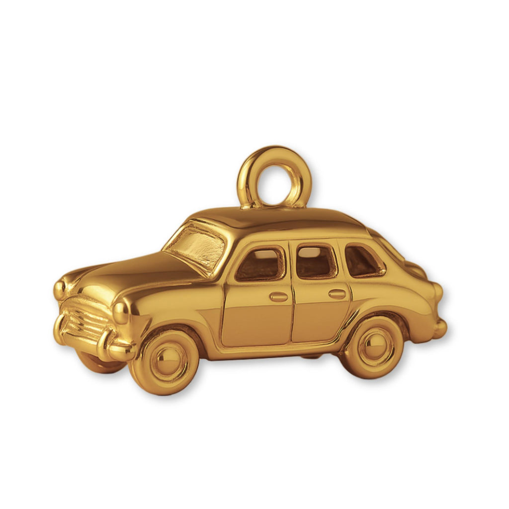9ct Yellow Gold - Retro Family Sedan Car Charm