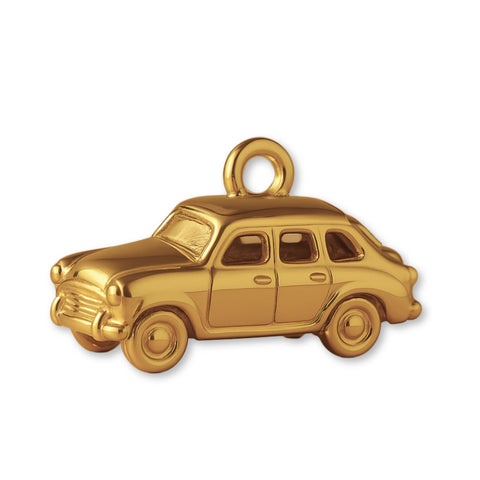 9ct Yellow Gold - Retro Family Sedan Car Charm