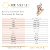 18ct Rose Gold - Classic Ice Skating Boots Charm