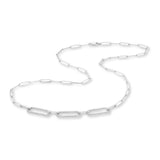 9ct White Gold | 0.7ct GH/SI - Diamond Paperclip Necklace