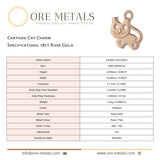 18ct Rose Gold - Cartoon Cat Charm