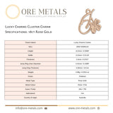 18ct Rose Gold - Lucky Charms Cluster Charm
