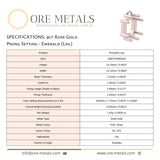 9ct Rose Gold - Emerald Prong Setting