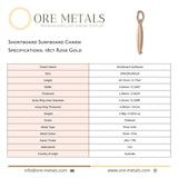 18ct Rose Gold - Shortboard Surfboard Charm