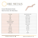 18ct Rose Gold - Classic Boomerang Charm
