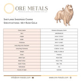 18ct Rose Gold - Shetland Sheepdog Charm