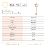 18ct Rose Gold - Star Wand Charm