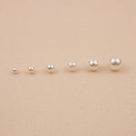 Half Drilled - Round White Pearls