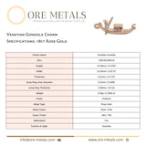 18ct Rose Gold - Venetian Gondola Charm