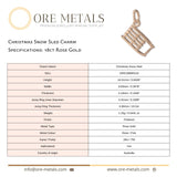 18ct Rose Gold - Christmas Snow Sled Charm