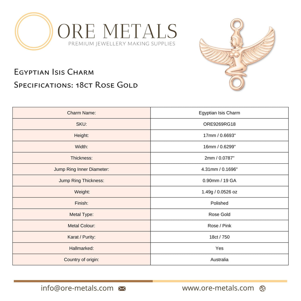 18ct Rose Gold - Egyptian Isis Charm