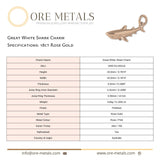 18ct Rose Gold - Great White Shark Charm