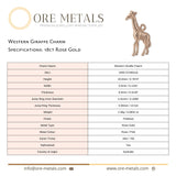 18ct Rose Gold - Western Giraffe Charm