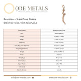 18ct Rose Gold - Basketball Slam Dunk Charm