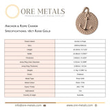 18ct Rose Gold - Anchor & Rope Charm