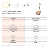 18ct Rose Gold - Classic Tobacco Pipe Charm