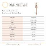 18ct Rose Gold - Feathered Arrow Charm