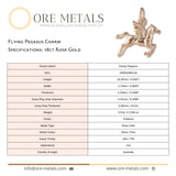 18ct Rose Gold - Flying Pegasus Charm