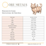 18ct Rose Gold - Munchkin Cat Charm