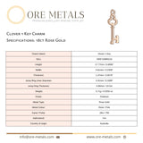 18ct Rose Gold - Clover 1 Key Charm