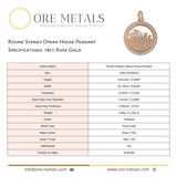 18ct Rose Gold - Round Sydney Opera House Charm