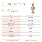 18ct Rose Gold - Christmas Carol Angel Charm