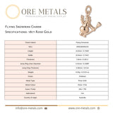 18ct Rose Gold - Flying Snowman Charm