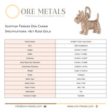 18ct Rose Gold - Scottish Terrier Dog Charm