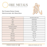 18ct Rose Gold - Rat Chinese Zodiac Charm