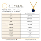 9ct Yellow Gold | Sapphire - September Birthstone Necklace