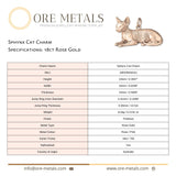 18ct Rose Gold - Sphynx Cat Charm