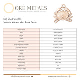 18ct Rose Gold - Sea Crab Charm