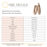 18ct Rose Gold - Ornate Ballet Flats Charm