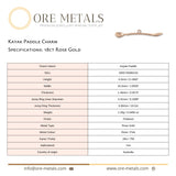 18ct Rose Gold - Kayak Paddle Charm