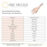 18ct Rose Gold - Single Hand Setting Charm