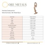 18ct Rose Gold - Vintage Candlestick Charm