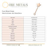 18ct Rose Gold - Fairy Wand Charm