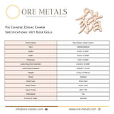 18ct Rose Gold - Pig Chinese Zodiac Charm