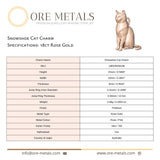 18ct Rose Gold - Snowshoe Cat Charm